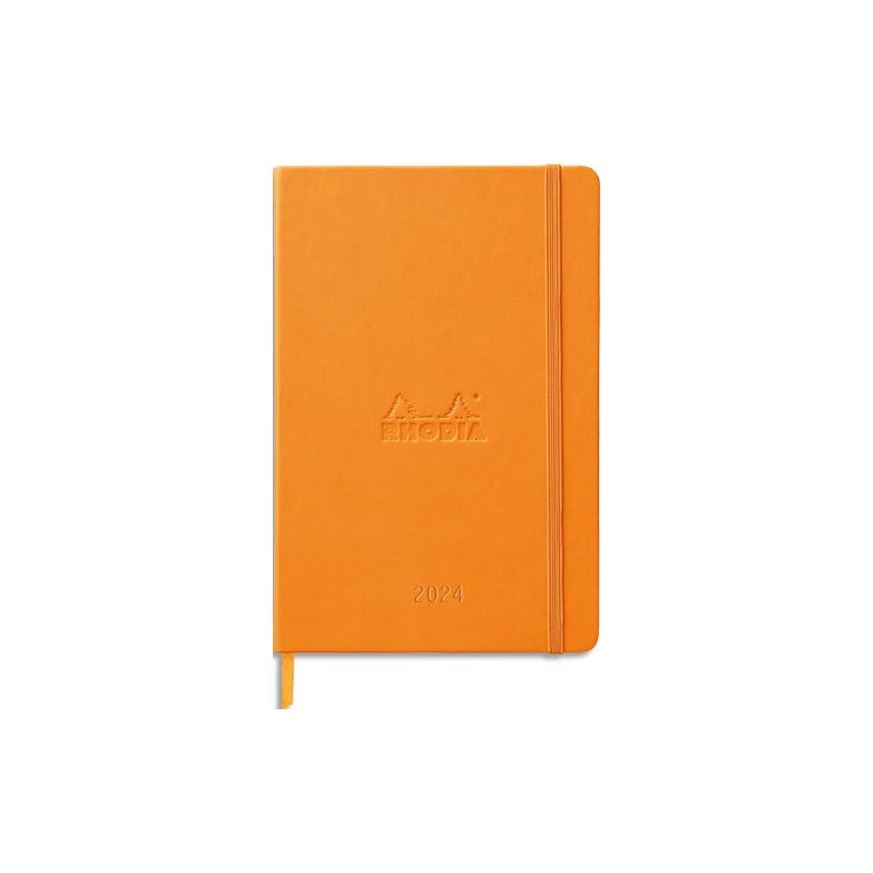 CLAIREFONTAINE RHODIA Agenda Webplanner Janvier à Décembre 2024 A5 - grille verticaIe, 160 pages ORANGE