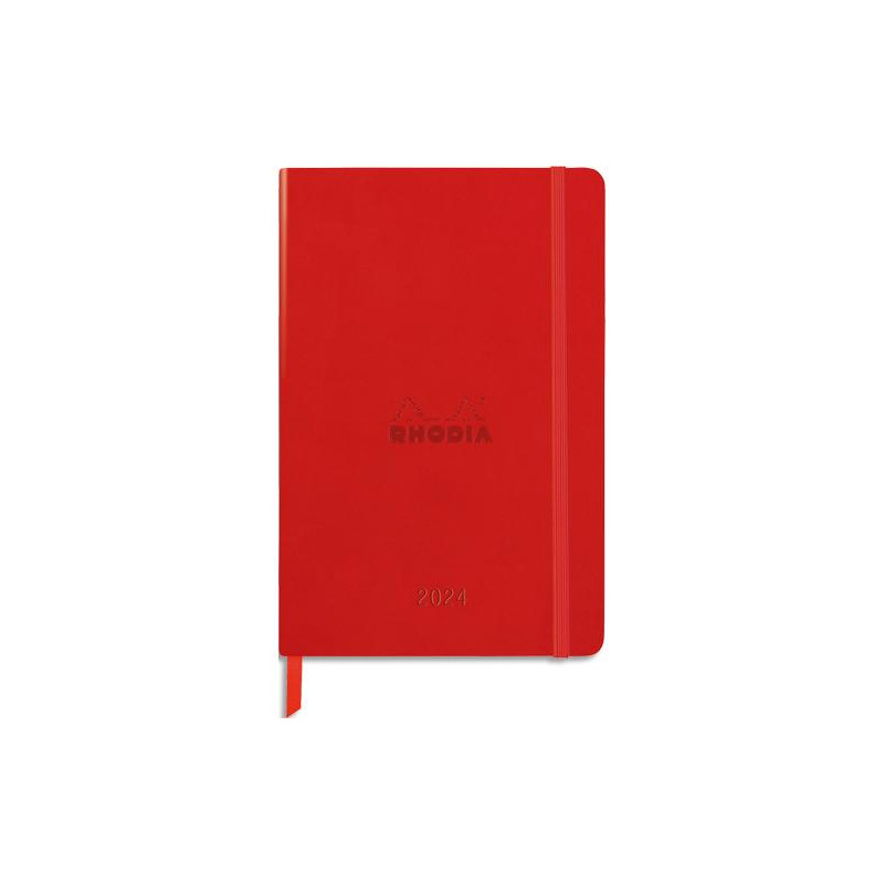 CLAIREFONTAINE RHODIA Agenda Webplanner Janvier à Décembre 2024 A5 - grille verticaIe,160pages COQUELICOT