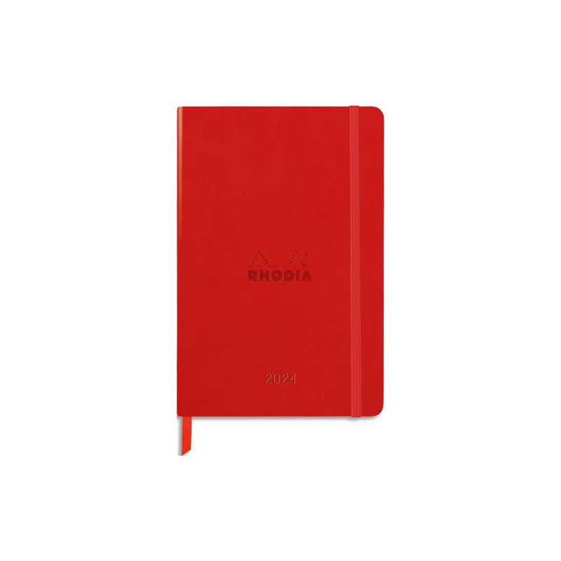 CLAIREFONTAINE RHODIA Agenda Webplanner Janvier à Décembre 2024 A5 grille horizontaIe 160P COQUELICOT