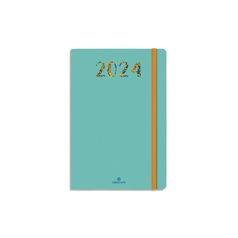 OBERTHUR Agenda MERIDA, Janvier à Décembre 2024, format 17x24,5cm, couv imprimée marquage à chaud Vert