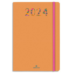 OBERTHUR Agenda MERDIA, Janvier à Décembre 2024, format 17x24,5cm, couv imprimée marquage à chaud Orange