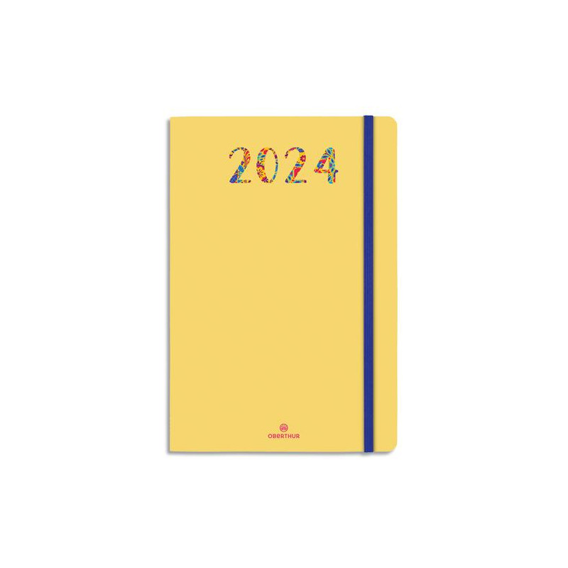 OBERTHUR Agenda MERIDA, Janvier à Décembre 2024, format 17x24,5cm, couv imprimée marquage à chaud Jaune
