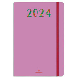 OBERTHUR Agenda MERIDA,Janvier à Décembre 2024, format 17x24,5cm, couv imprimée marquage à chaud Violet