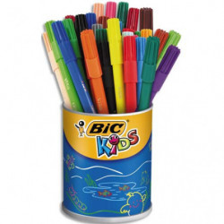 BIC Kids Visa Feutres de Coloriage à Pointe Fine - Couleurs Assorties, Pot de 36