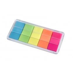 WONDAY Distributeur de 100 marques-pages 20 x 44 mm. Coloris classiques fluo assortis