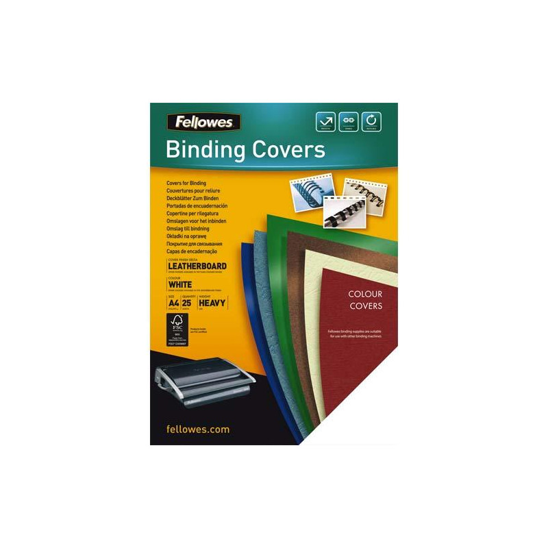 FELLOWES Bo&icirc;te de 25 couvertures DELTA format A4 Blanc 5373601