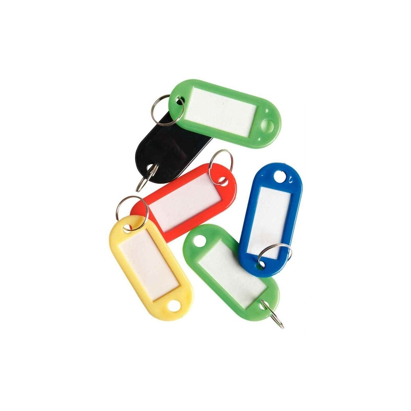 RESKAL Sachet de 20 porte-clés avec étiquettes - coloris assortis LS