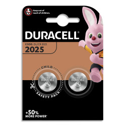 DURACELL Piles boutons lithium spéciales 2025 3V, lot de 2 (DL2025/CR2025) porte-clés, balances, médical