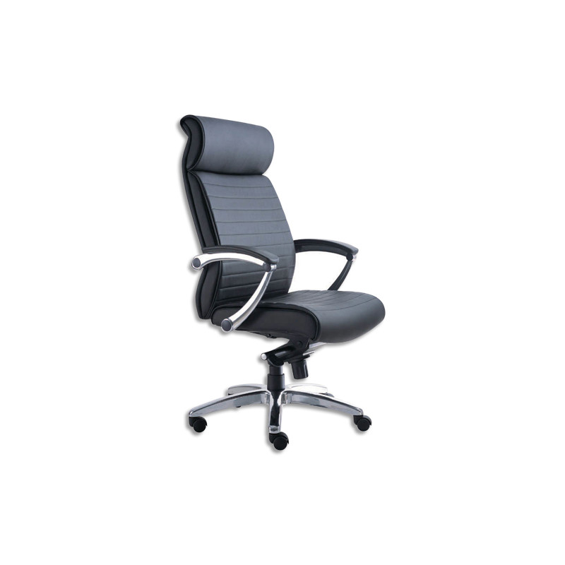 MT INTERNATIONAL Fauteuil 3XHD Têtière, dossier et assise en PU Noir, synchrone, accoudoirs fournis