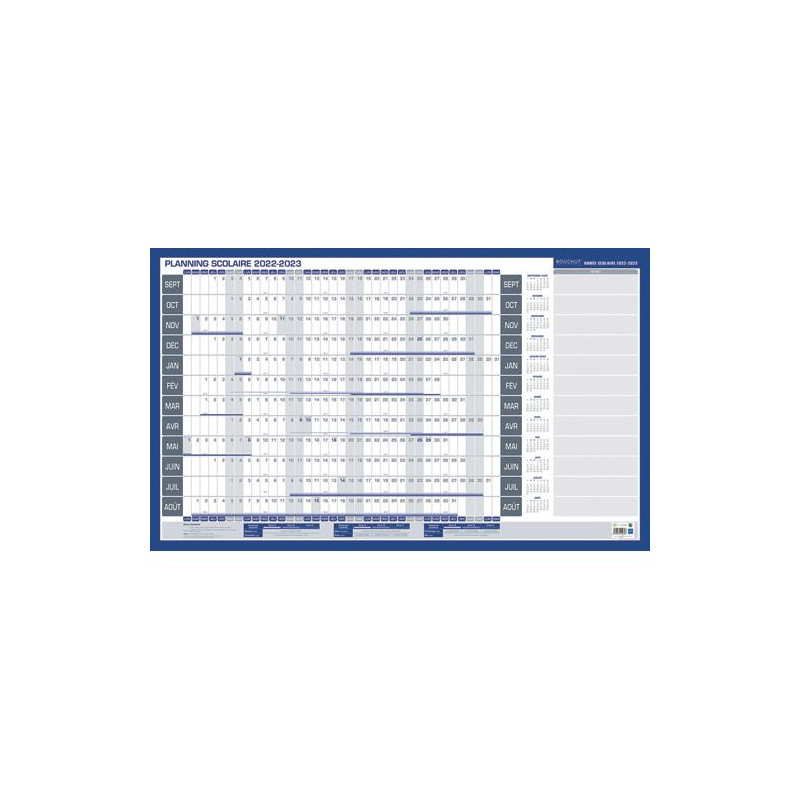 CBG Planning scolaire millésimé, effaçable à sec, 60x99cm