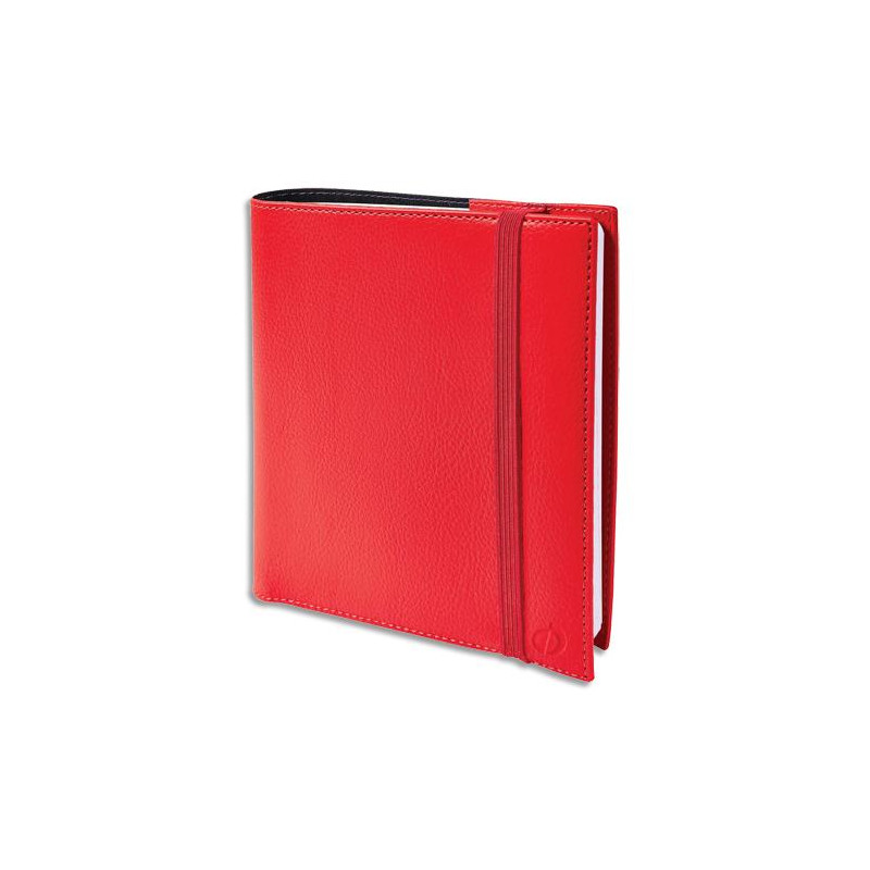 QUO VADIS Agenda TIME AND LIFE 1 sem sur 2 pages+rép, fermeture élastique, format 16 x 16 cm Rouge cerise