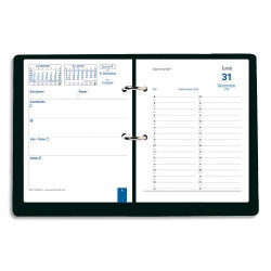 QUO VADIS Recharge pour Bloc Planning 1 jour par page et 1 page de notes, format 11,5 x 14,5 cm