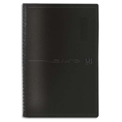 OXFORD Agenda Swing Wire'o spiralé, 1S/2P, grille Like Work SCRIBZEE - Format 15 x 21 cm couverture Noire