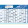 QUO VADIS Calendrier 12 mois par face avec vacances scolaires en haut, format 67,5 x 43 cm Bleu