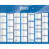 QUO VADIS Calendrier 7 mois par face avec vacances scolaires en haut, format 43 x 33,5 cm Bleu