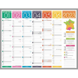 CBG Calendrier TENDANCE, 6 mois par face, 43x55cm, 2 illets et 1 cordonnet