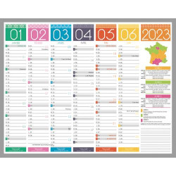 CBG Calendrier TENDANCE mini, 6 mois par face, 21x26,5cm, 1 trou