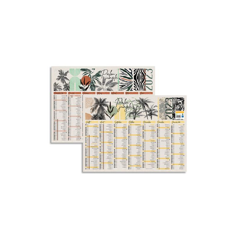 CBG Calendrier Air du temps, 6 mois par face, format : 40,5 x 55 cm