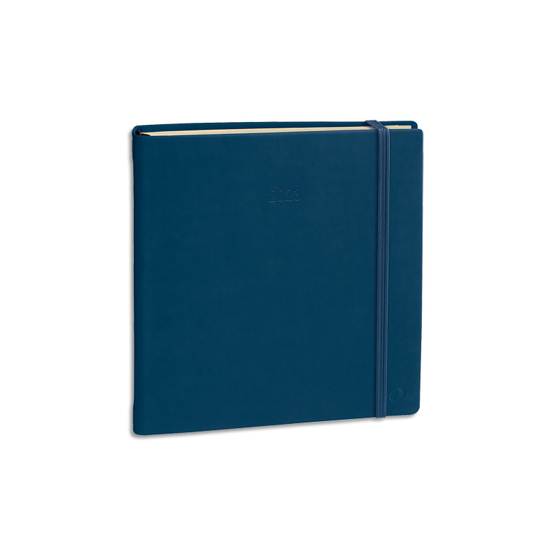 QUO VADIS Agenda civil SILK Excecutif Prestige, 16 x 16 cm, 1 sem sur 2 pges, papier ivoire, couv bleu f