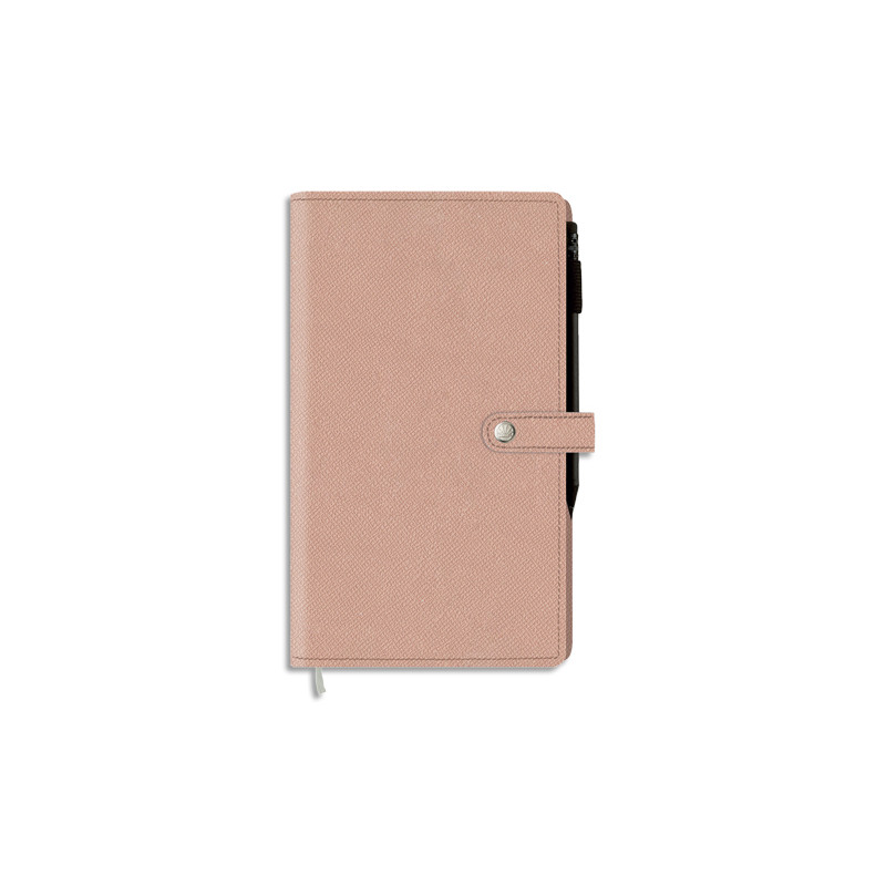 OBERTHUR Agenda LADY KENT, 1 semaine sur 2/P, format 9,5x17,5cm, couvertures simili cuir Nude