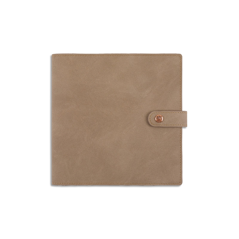 OBERTHUR Agenda RAMATUELLE, 1S/2P, format 16,5x16,5cm, couverture amovible en PU Taupe