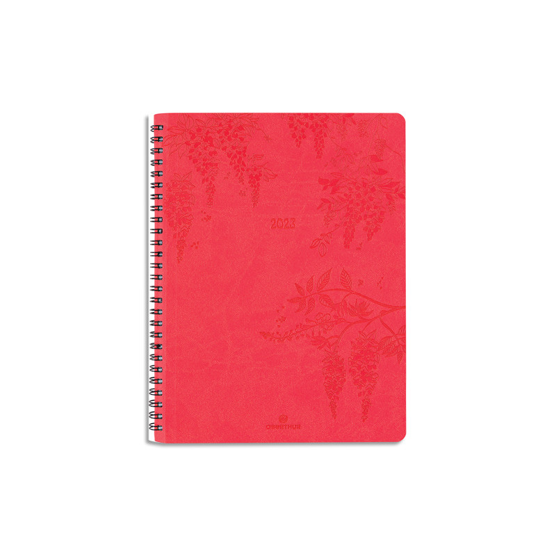 OBERTHUR Agenda PRIMROSE 27, spiralé, 1S/2P, format 22x28cm Corail