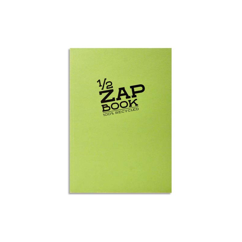 CLAIREFONTAINE Bloc 1/2 ZAP BOOK dos encollé grand côté A6 160 pages unies Couvertures papier assorties
