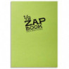 CLAIREFONTAINE Bloc 1/2 ZAP BOOK dos encollé grand côté A6 160 pages unies Couvertures papier assorties