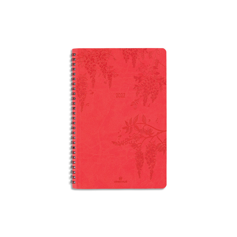 OBERTHUR Agenda PRIMROSE 25, spiralé, 1S/2P, format 17x24,5cm Corail