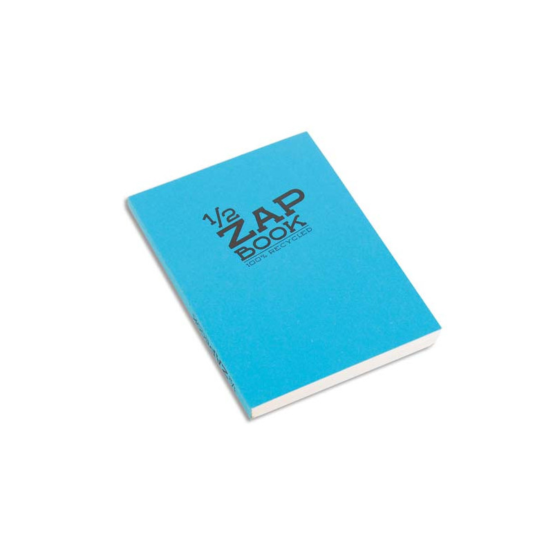 CLAIREFONTAINE Bloc 1/2 ZAP BOOK dos encollé grand côté A5 160 pages unies Couvertures papier assorties