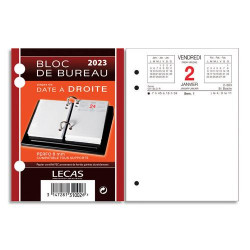 LECAS Bloc éphéméride date à droite, 1 jour par page + note à gauche, 8,5x11,5cm