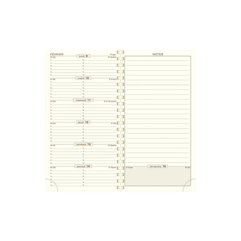 EXACOMPTA Semainier poche ESPACE 17 spiralé 1sem/2pages, note, répertoire, 17,5x9cm, couverture PVC assor