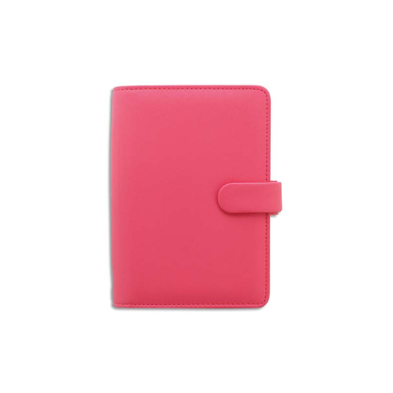 FILOFAX Agenda Safiano Personal, 1S/2P - Format : Format : 9,1 x 17,1 cm Framboise fermeture à pression