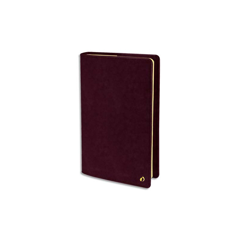 QUO VADIS Agenda Wild Affaire Prestige 1S/2P, papier ivoire - format 10 x 15 cm couverture Velours Prune