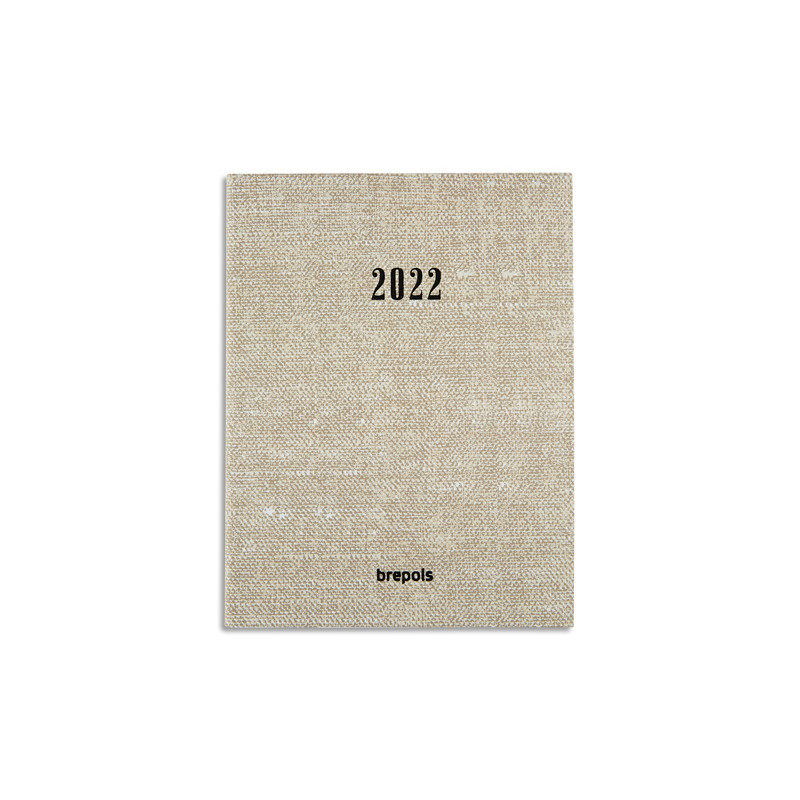 BREPOLS Agenda Weekly Notebook, 1s/2pages + notes, quadrilingue, format 16,9 x 22 cm, beige, relié