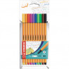 STABILO Etui de 10 stylos-feutres Point 88. Pointe fine (0,4 mm). Coloris assortis