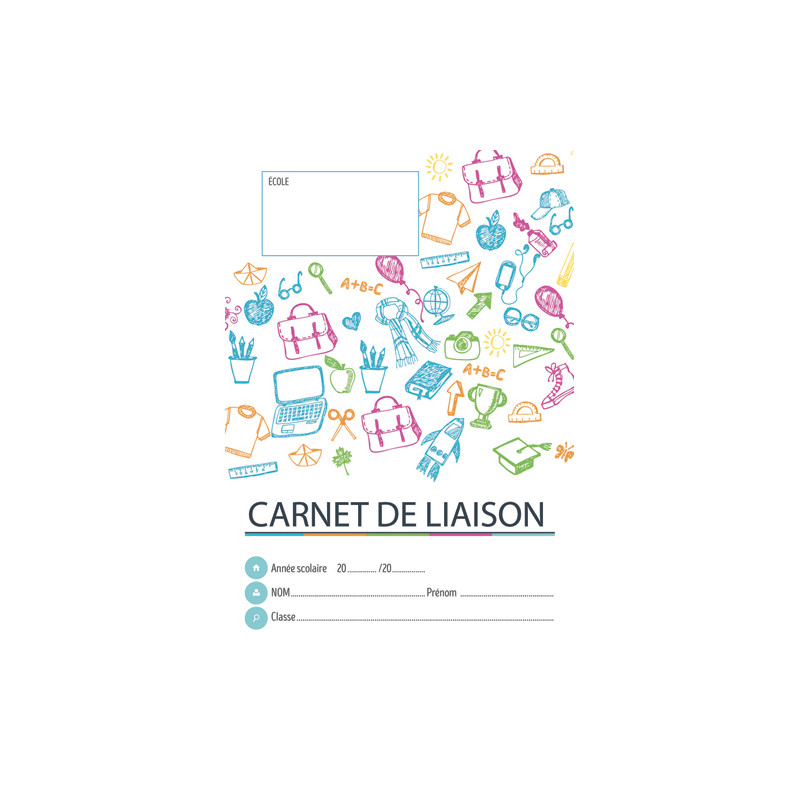 FUZEAU Carnet de liaison primaire léger et résistant, format 14,5 x 20,8 cm, 48 pages, 16 bulletins d'abs