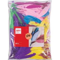 APLI KIDS Sachet de 500 plumes couleurs assorties