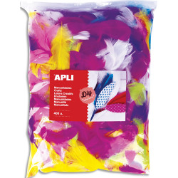 APLI KIDS Sachet de 400 plumes couleurs assorties