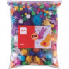 APLI KIDS Sachet de 400 pompons format XXL couleurs brillantes assorties