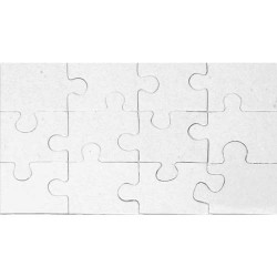PW INTERNATIONAL Puzzle Blanc 12 pièces 20x12 cm