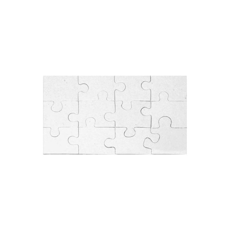PW INTERNATIONAL Puzzle Blanc 12 pièces 20x12 cm