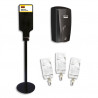 RUBBERMAID Kit 1 borne, 1 distributeur AutoFoam sans contact noir et 3 recharges de nettoyant sans alcool