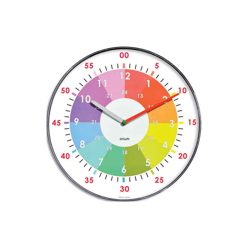 ORIUM Horloge d'apprentissage, diamètre 30 cm, idéal pour apprendre l'heure