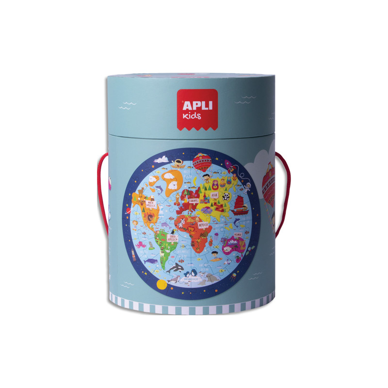 APLI KIDS Puzzle circuclaire carte du monde de 48 pièces pour apprendre la géographie
