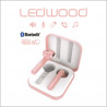 LEDWOOD Ecouteurs intra-auriculaires sans fil Rose, touch contôle, USB TYPE-C