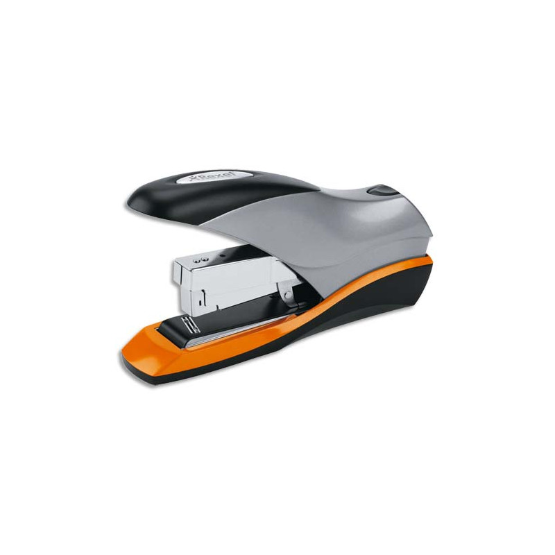 REXEL Agrafeuse socle Optima70. 70 feuilles Gris/Orange. Agrafe Odyssey125. Agrafage sans effort 2102359
