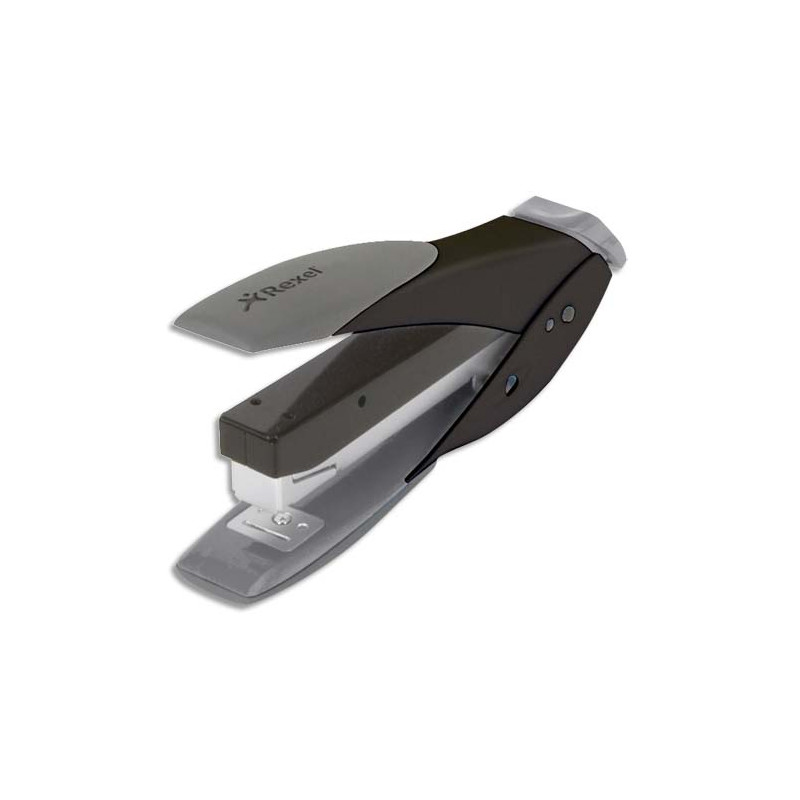 REXEL Agrafeuse socle Optima40. 30 feuilles Gris/Orange. Agrafe 24/6 & 26/6. Agrafage sans effort 2102357