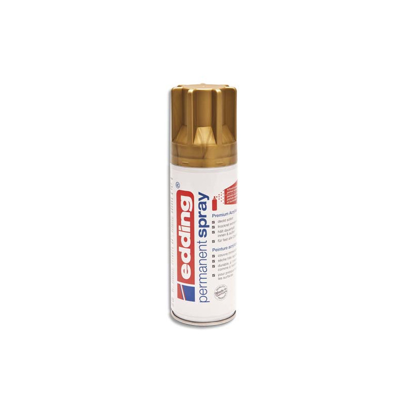 EDDING Spray peinture permanente 200ml or, pour extérieur et intérieur