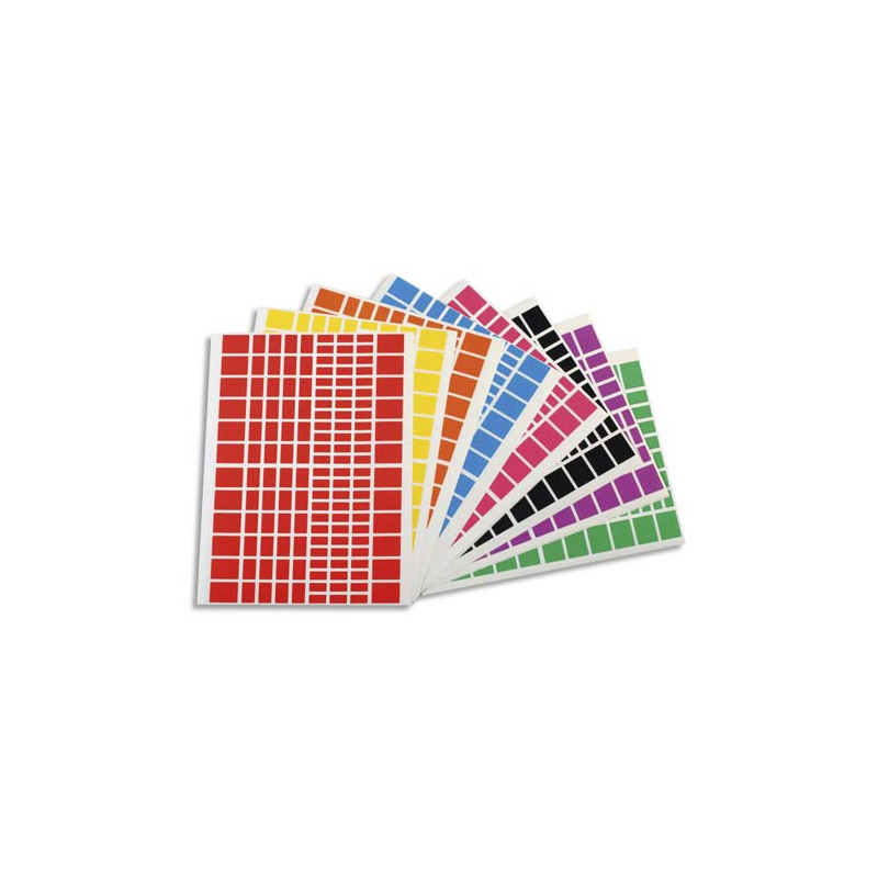 APLI Pochette de 18 planches de Gommettes rectangles, tailles et couleurs assorties